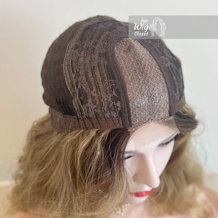 Dark Roots Ash Blonde Natural Ombre Wavy Lace Front Wig | Victoria