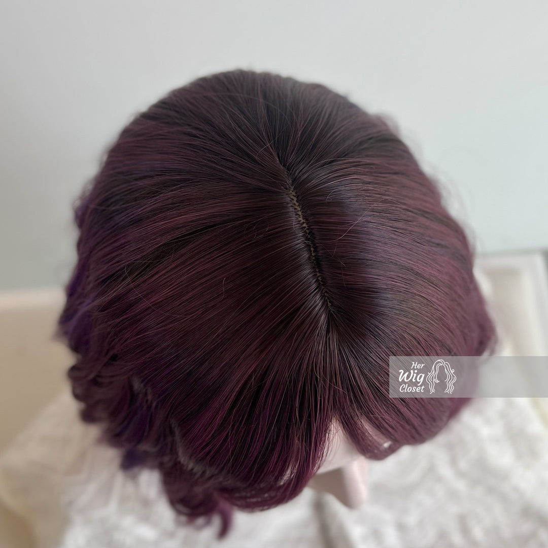 Purple Pink Ombre Wavy Bob Wig With Bangs | Her Wig Closet | Hair loss | Alopecia | Cosplay | Violet