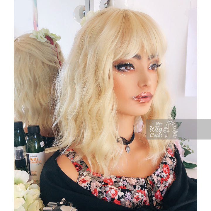 Amanda | Atomic Blonde Wavy Synthetic Wig with Bangs Her Wig Closet