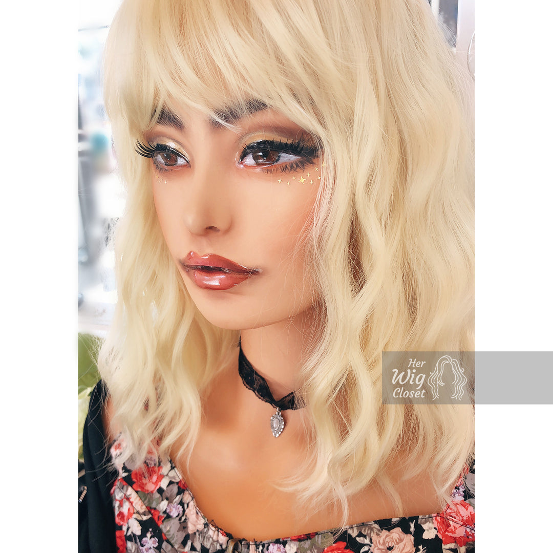 Amanda | Atomic Blonde Wavy Synthetic Wig with Bangs Her Wig Closet