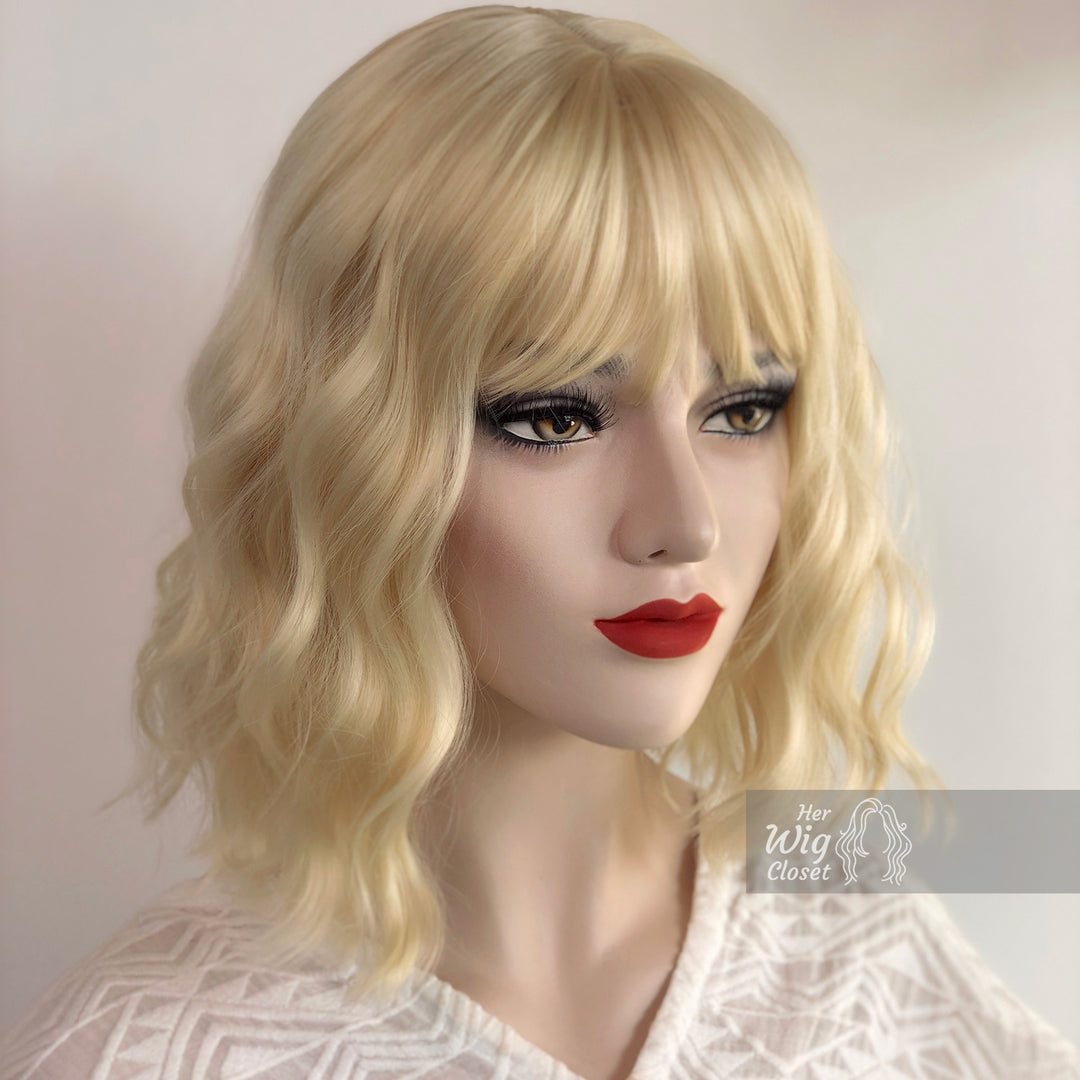 Amanda | Atomic Blonde Wavy Synthetic Wig with Bangs Her Wig Closet