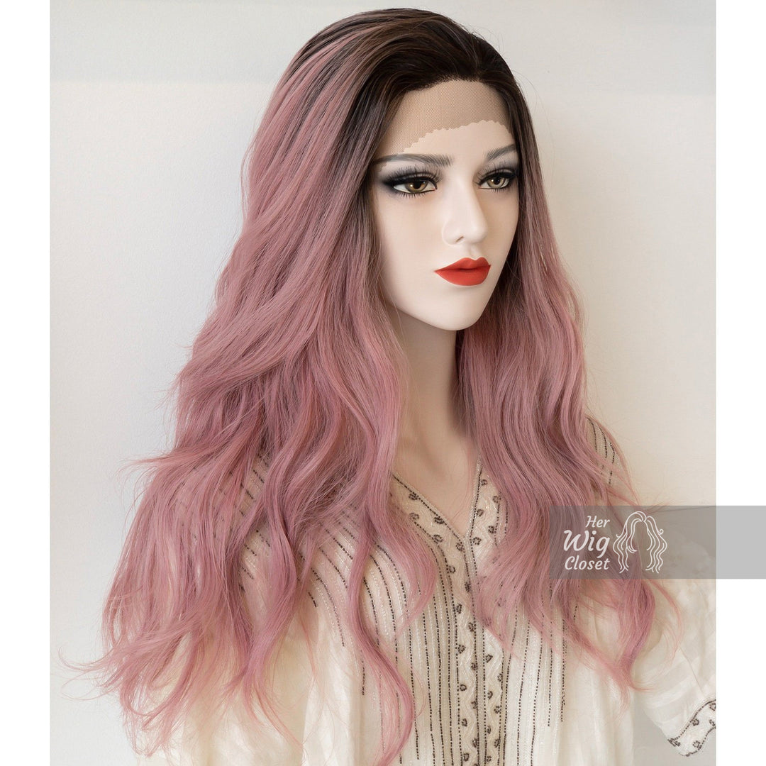 Pastel Pink Ombre Lace Front Wavy Wig | Kelly Her Wig Closet